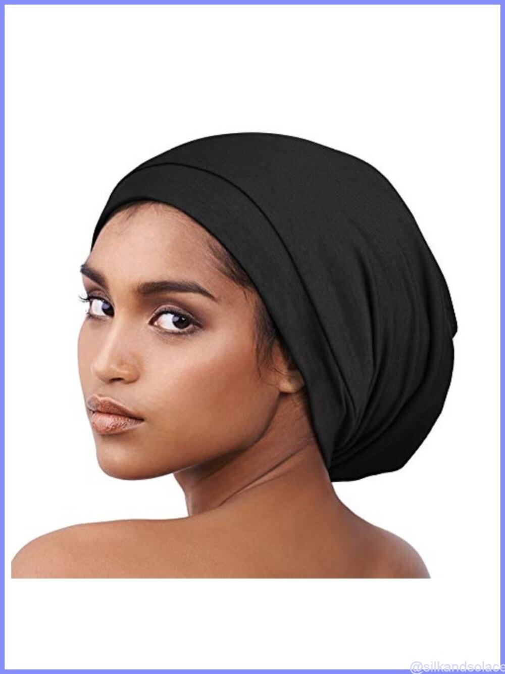 Satin Lined Slouchy Beanie Cap Soft Elastic Band Women Hair Protect